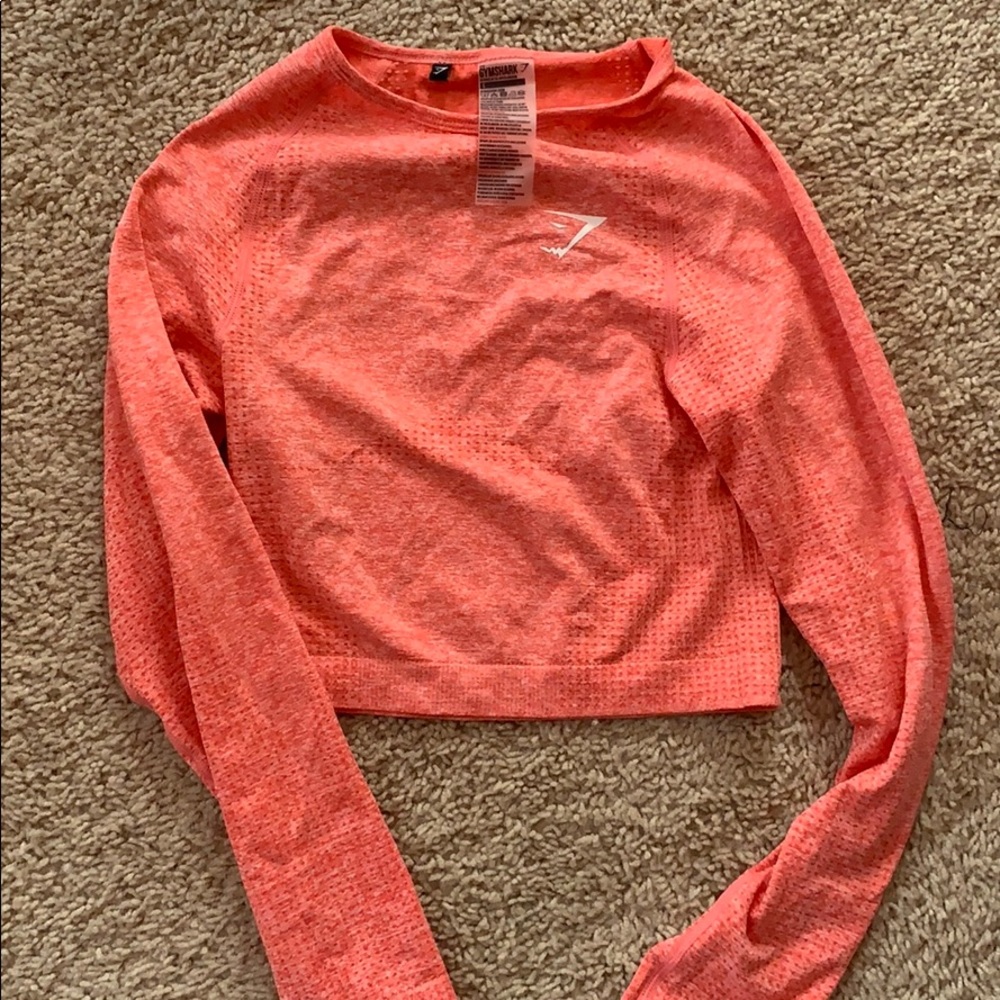 Gym shark long sleeve crop top